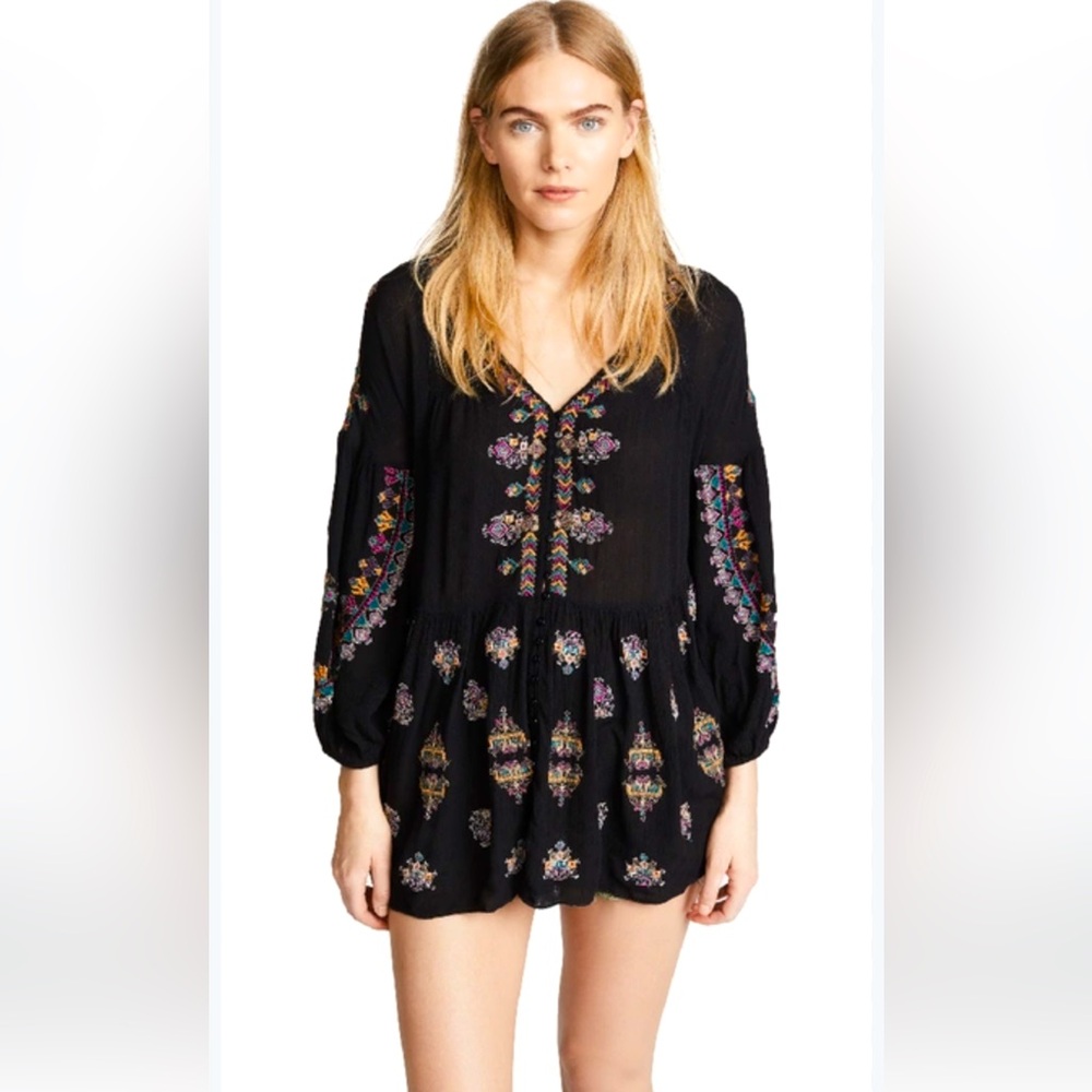 Free people Arianna black and multi tunic